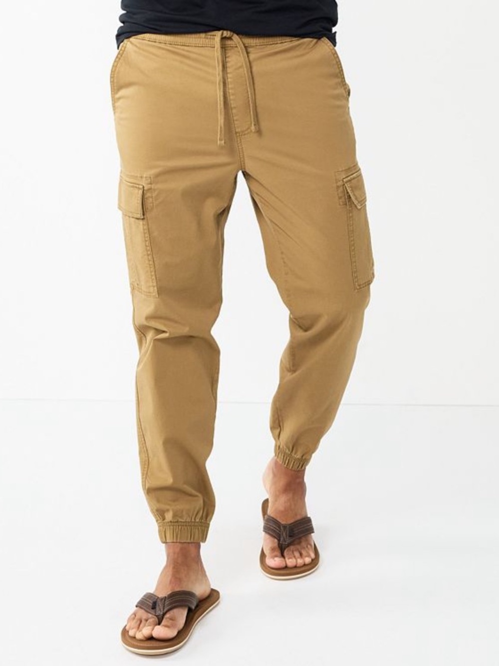 Men’s Sonoma Brown Drawstring Cargo Pants, sz S